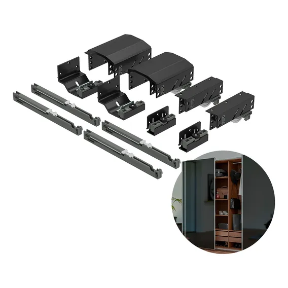 Kit Sistema Para Porta Correr Dominus Até 20kg Para 2 Portas Foto 1