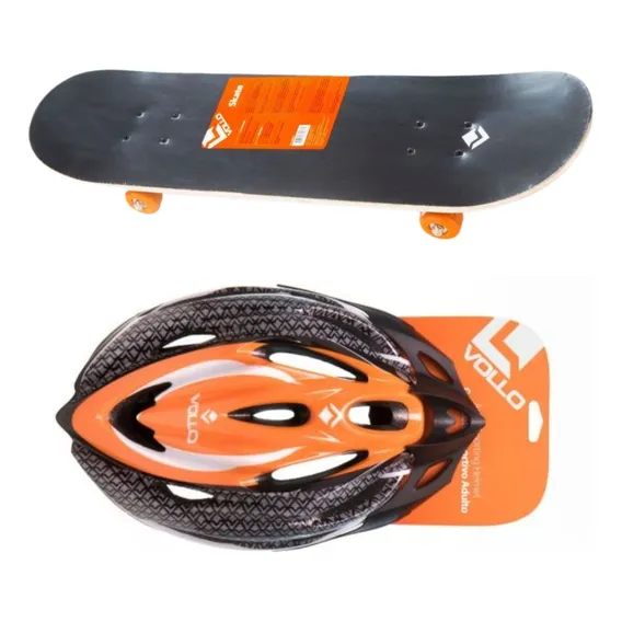 Kit Skate Adulto Skatista + Capacete De Proteção Vollo Foto 1