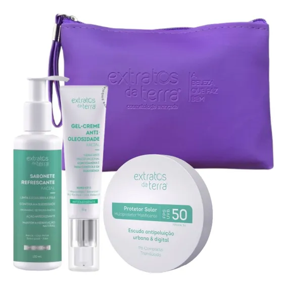 Kit Skin Care Facial Antioleosidade - Extratos Da Terra Foto 1