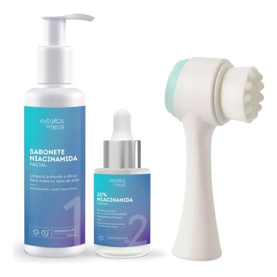 Kit Skincare Clareador Noturno Niacinamida Extratos Da Terra Foto 1