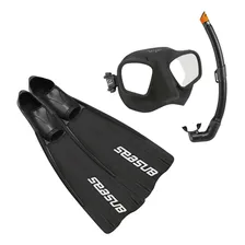Kit Sniper Pro Velox, Máscara Snorkel Nadadeira Pesca Sub Cor Preto | Bra 38/39 Foto mini 1