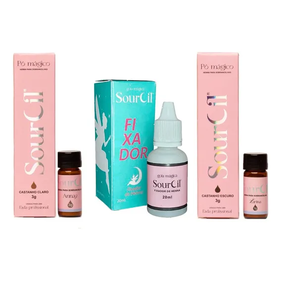 Kit Sobrancelha Sourcil 2 Hennas E Fixador 20ml Designer Foto 1