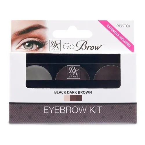 Kit Sobrancelhas Eyebrow Go Brow Rk By Kiss Rbkt01br Cor Black Dark Brown Foto 1