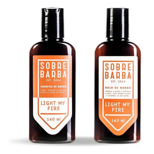Kit Sobrebarba Shampoo + Balm Para Barba Light My Fire 140ml Foto 1