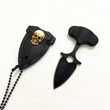 Kit Soco Inglês Aço + Faca De Pescoço Karambit + Push Dagger Cor Preto Liso Foto mini 4