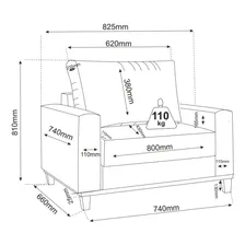 Kit Sofá Living 2 Lugares 181,5cm E Poltrona Alpino Jg Foto mini 4