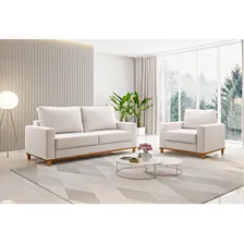 Kit Sofá Living 2 Lugares 181,5cm E Poltrona Alpino Jg Foto  mini 1