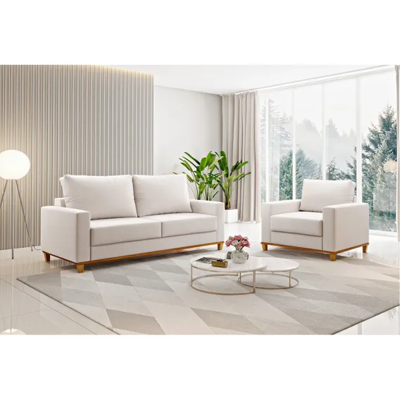 Kit Sofá Living 2 Lugares 181,5cm E Poltrona Alpino Jg Foto 1