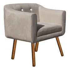 Kit Sofá Retrô E 02 Poltronas Julia Suede Bege Com Strass Foto mini 3