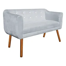 Kit Sofá Retrô E 02 Poltronas Julia Suede Cinza Com Strass Foto mini 4