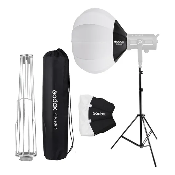 Kit Soft Box Lanterna 65cm Godox Bowens E Tripé 2,6 Metros Foto 1