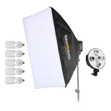 Kit Softbox 50x70cm Profissional + 5 Lâmpadas 135w 110v Foto mini 1