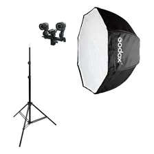 Kit Softbox Godox 120cm Octabox P Flash Lâmpada Luz Contínua 110v/220v Foto  mini 1