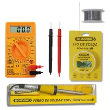 Kit Solda Estanho + Ferro Solda + Multímetro Digital Foto  mini 1
