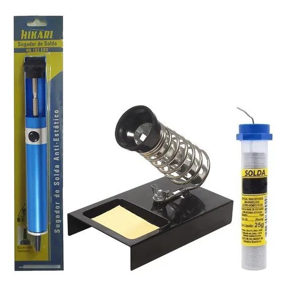 Kit Solda Hikari Suporte C/ Esponja Sugador E Estanho 25 G Foto 1