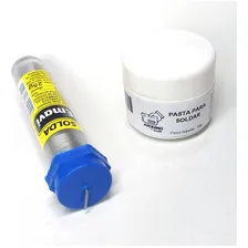 Kit Solda Tubo 25g + Pasta Solda 10g Eletronica Soldagem Foto mini 1