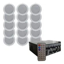Kit Som Ambiente 2 Rc7000 Orion Bt Usb 15 Arandelas Brancas Foto mini 1