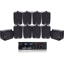 Kit Som Ambiente Amplificador Rc7000 + 8 Sp400 240wrms Cor Preto 127/220v Foto  mini 1