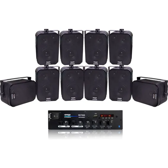 Kit Som Ambiente Amplificador Rc7000 + 8 Sp400 240wrms Cor Preto 127/220v Foto 1