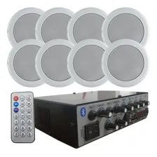 Kit Som Ambiente Borne Rc5000 Bluetooh Usb Fm + 8 Arandelas 110V/220V Foto mini 1