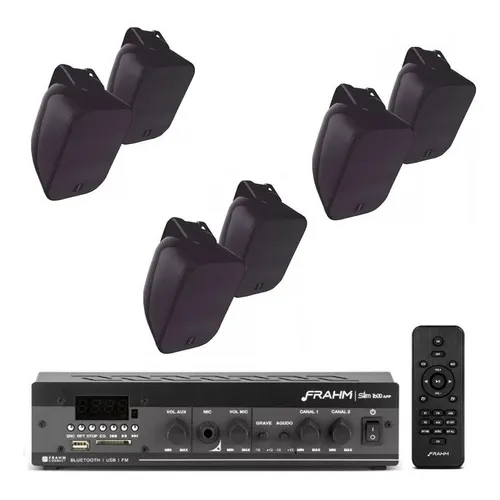 Kit Som Ambiente Frahm Slim 1600app + 3 Pares Caixa Bsa 40w Cor Caixa Branca Foto 1