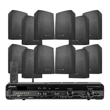 Kit Som Ambiente Frahm Slim 2700 Bluetooth + 12 Caixas Ps200 Cor Preto Foto  mini 1