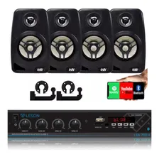 Kit Som Ambiente Receiver 500w Bt+4 Caixas Parede 70 Rms Foto  mini 1