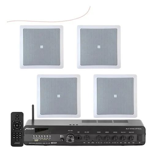 Kit Som Ambiente Teto Gesso Receiver Frahm 4 Arandelas Jbl Foto 1