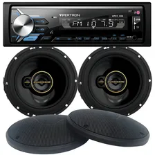 Kit Som Automotivo Radio Vipertron + Par Alto Falante Aurum Hurricane 6 Polegadas 120w + Tela 6 Tipo Pioneer Tnt Full Foto  mini 1