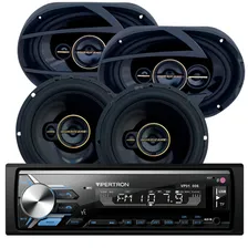 Kit Som Radio Vipertron + Alto Falantes Hurricane 6 + 6x9 Polegadas Aurum Automotivo 380 Watts Rms Bluetooth Tiger Auto Foto mini 1