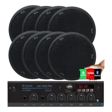Kit Som Receiver 4 Canal 500w + 8 Caixas Teto/gesso Preto Foto  mini 1