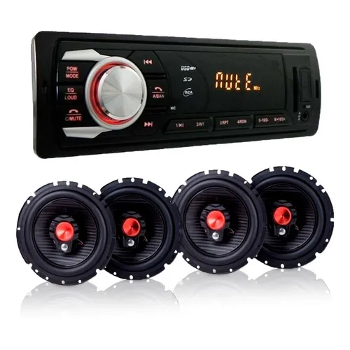 Kit Som Renault Sandero Radio Usb Mp3 + 4 Alto Falante 5 Foto 1