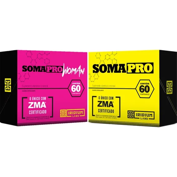 Kit Soma Pro Zma + Soma Pro Woman Pré Hormonal Zma Sabor Sem Sabor Foto 1