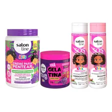 Kit Sos Cachos Kids + Creme Pentear E Gelatina Modeladora Foto mini 1