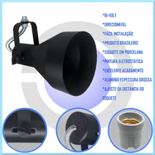 Kit Spot Trilho Par30 Lampada Led Eletrocalha Perfilado 6 Pt Cor Preto 110V/220V Foto mini 3