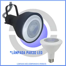 Kit Spot Trilho Par30 Lampada Led Eletrocalha Perfilado 6 Pt Cor Preto 110V/220V Foto mini 4