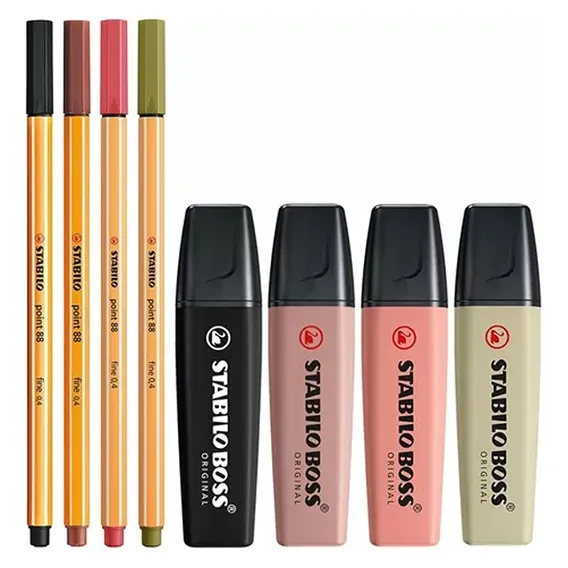 Kit Stabilo Marca Texto Boss Nature Colors E Point 88 Foto 1