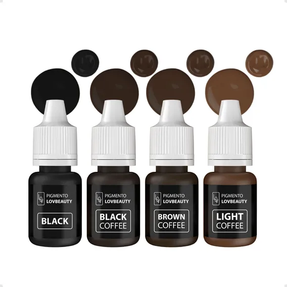 Kit Start Pigmentos Micropigmentação Microblading Lovbeauty 4 Cores 5ml Foto 1