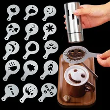 Kit Stencil Barista 16 Moldes Para Decorar Café Bolo Sobreme Cor Branco Diversos Foto mini 4