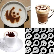 Kit Stencil Barista 16 Moldes Para Decorar Café Bolo Sobreme Cor Branco Diversos Foto mini 1