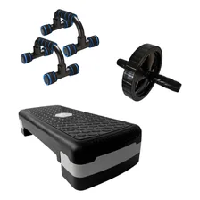 Kit Step Ajustável + Roda Abdominal + Apoio De Flexão Foto mini 1