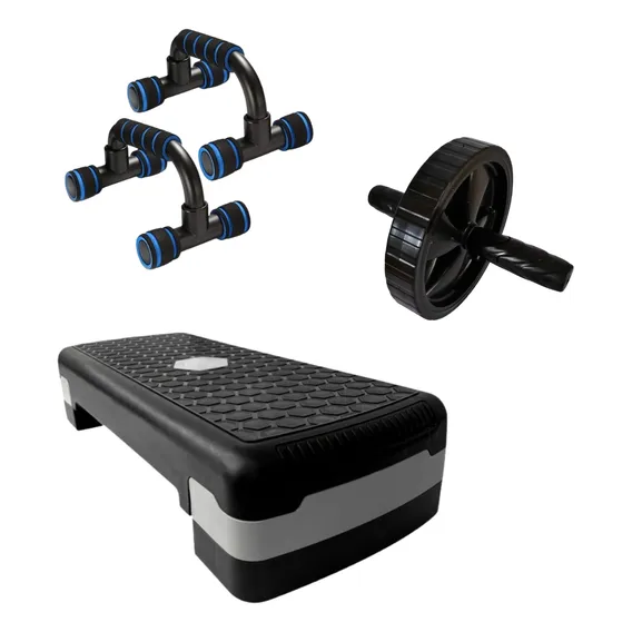 Kit Step Ajustável + Roda Abdominal + Apoio De Flexão Foto 1