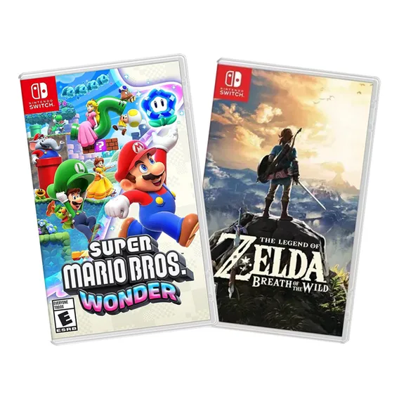 Kit Super Mario Wonder + Zelda Breath Of The Wild Switch Foto 1