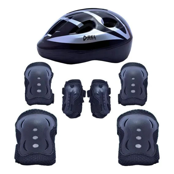 Kit Super Radical Proteção Infantil Completo 3 Cores Tam. M Cor Preto Foto 1