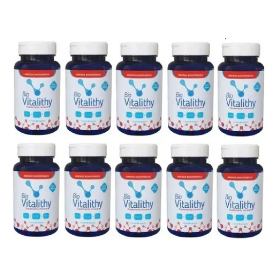 Kit Suplemento Mineral Bio Vitalithy 10 Frascos 90 cápsula cada uno Foto 1