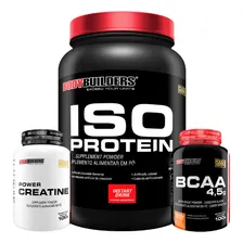 Kit Suplemento Whey Isolado 900g + Creatina + Bcaa Sabor Baunilha Foto  mini 1