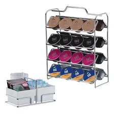 Kit Suporte 32 Cápsulas Dolce Gusto + Porta Sachês Cromado Cor Branco Foto  mini 1