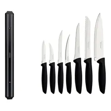 Kit Suporte Facas + Jogo Facas 7 Pçs Preto Foto mini 1