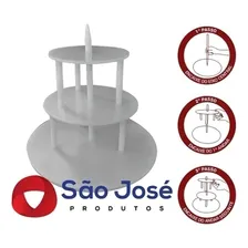 Kit Suporte Para Bolo Redondo De 3 Andares Tipo Banquinho Foto  mini 1