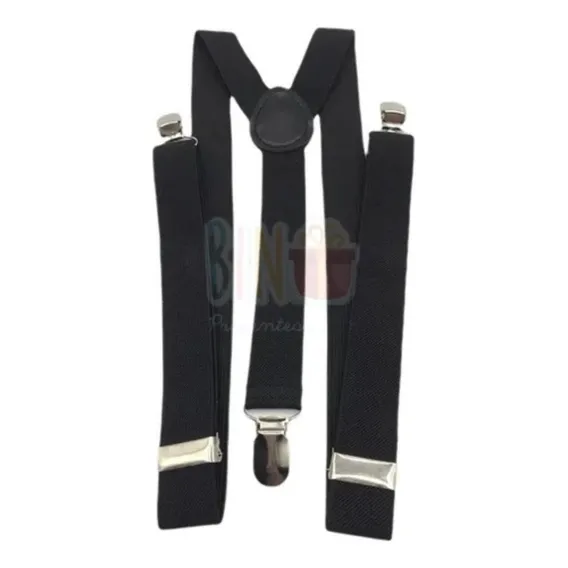 Kit Suspens贸rio + Gravata Borboleta Adulto Juvenil Cor Preto Foto 1